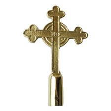 gold cross with initials IHS