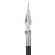 metal spearhead with wooden shaft