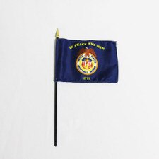 US flag with peace and war motto